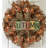 Fall Wreath with Harvest Written in Blocks