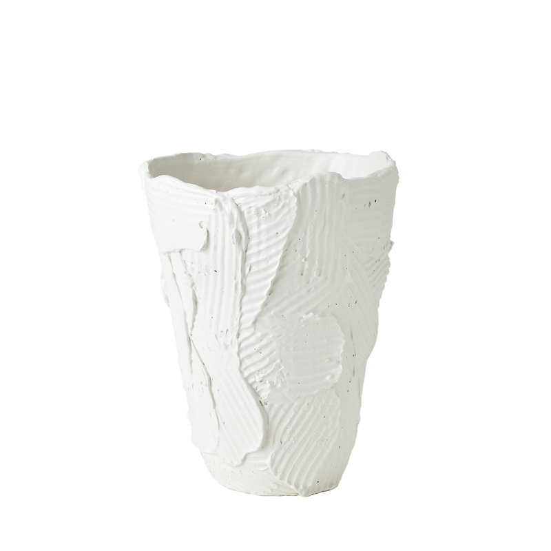 Vase de table en céramique fabriqué à la main, H 14,25 po x l 11,25 po x P 11,25 po