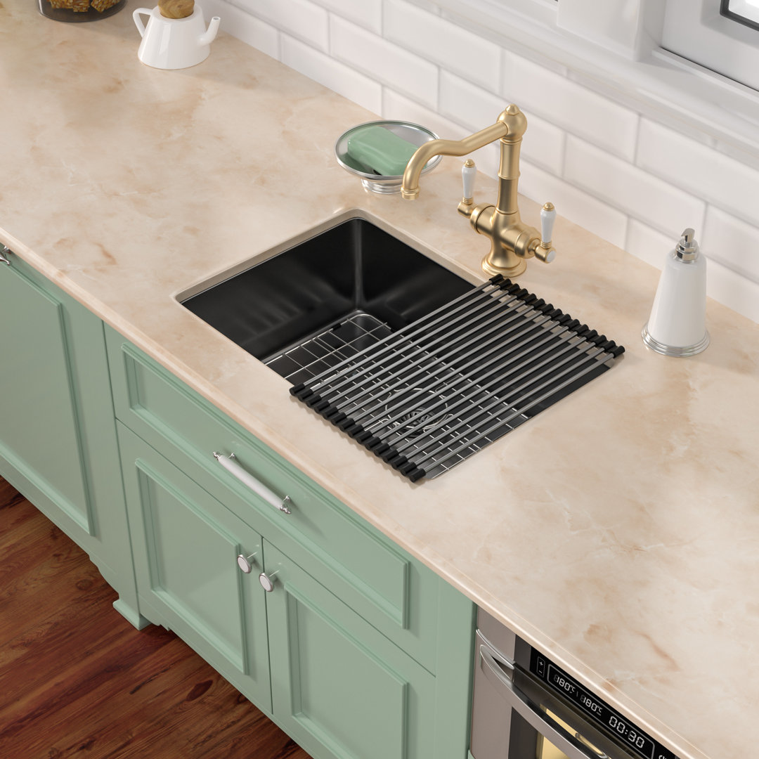 30" L x 18" W Undermount Single Bowl Stainless Steel Kitchen Sink with Basket Strainer Mocoloo 