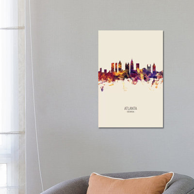 Atlanta Georgia Skyline Fall by Michael Tompsett - Wrapped Canvas Print