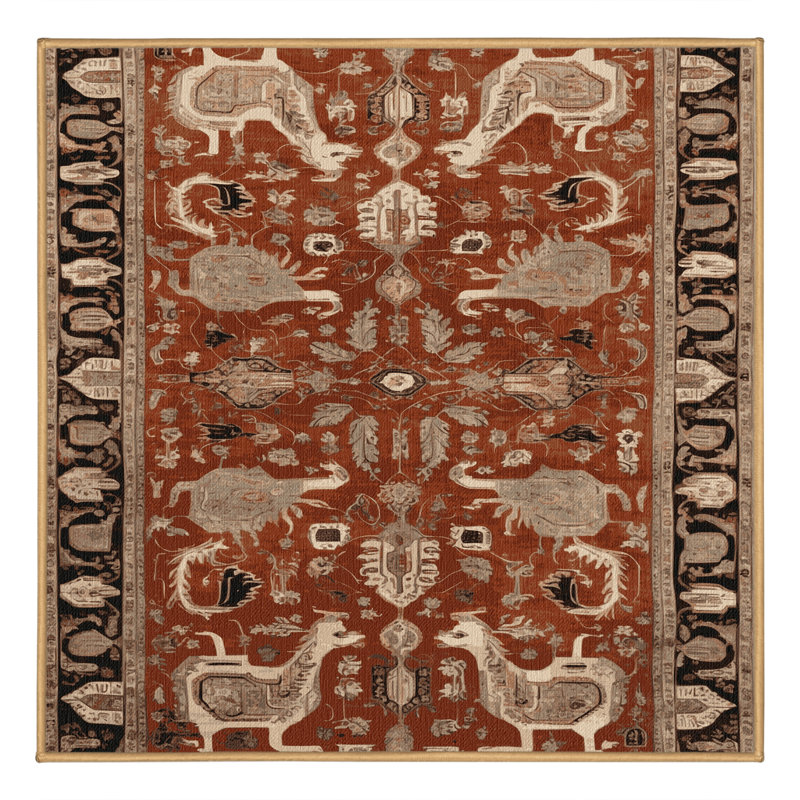 Tapis brun lavable à la machine, Carré 6 pi