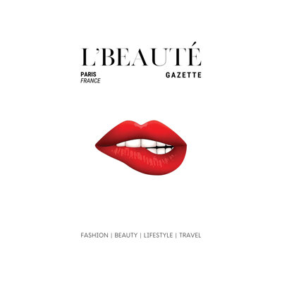 L'Beaute Beauty Magazine Cover With Red Lipstick On Bitten Lips - Wrapped Canvas Print