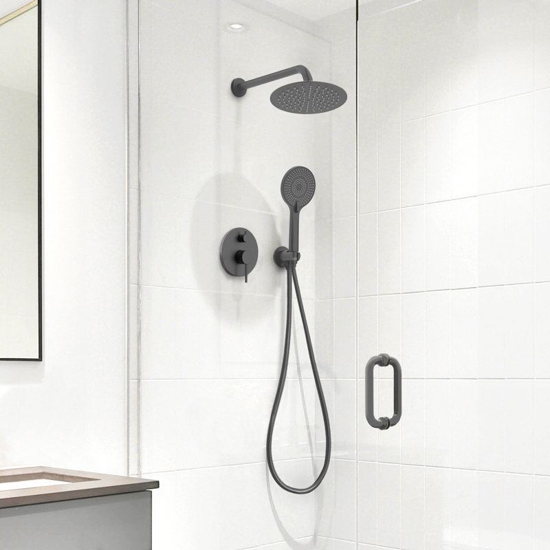 Shower Faucet with Rough in-Valve, Noir mat
