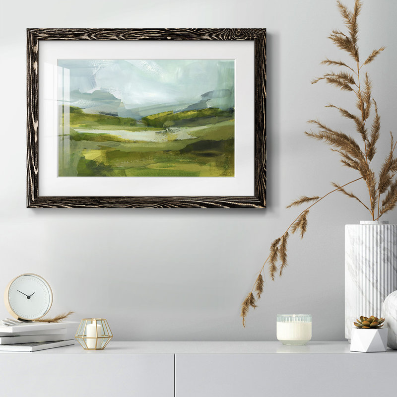Emerald View III - reproduction encadrée rustique avec tableau mat, H 18 po x l 26 po x P 1,5 po, Noir