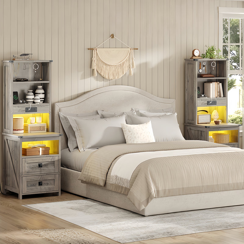 Night Stand Set of 2, Gray, 2
