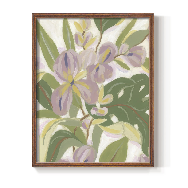 " Brushy Tropical Orchid II ", Walnut, 15" H x 12" W