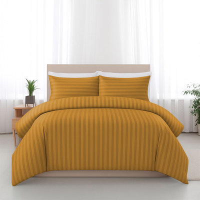 Haffa Microfiber Striped Duvet Cover Set with Pillowcases Included