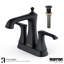 Poêle à bois Karran Robinet pour salle de bain à 2 poignées Centreset avec bonde escamotable assortie-62934992