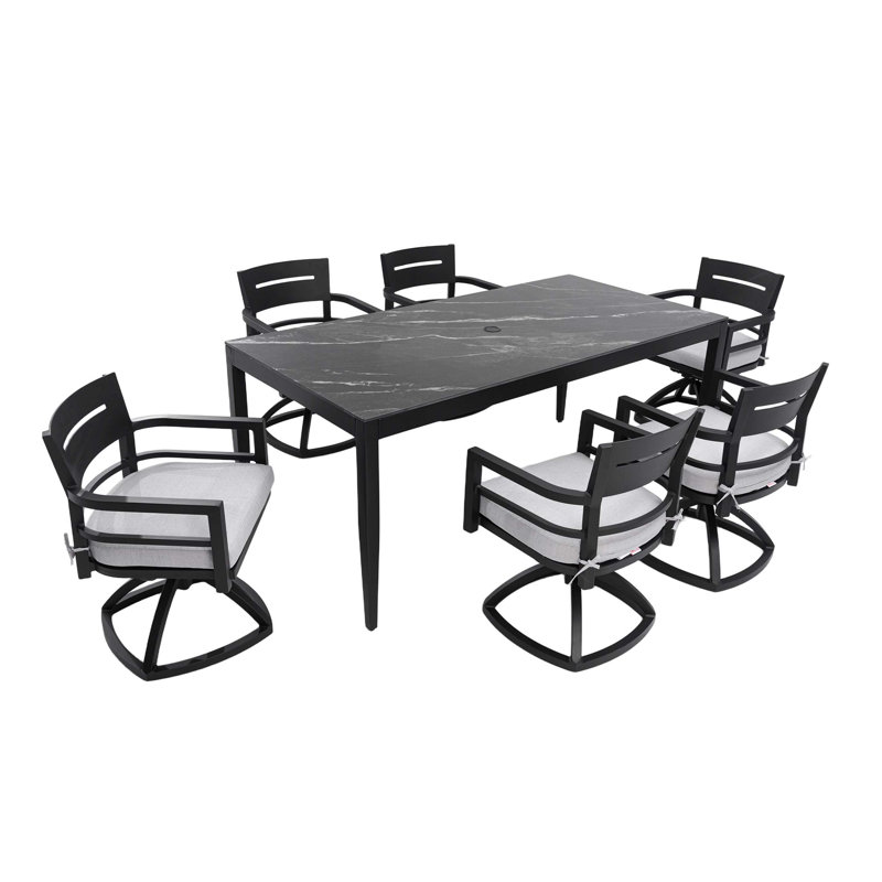 Ensemble de salle à manger d'extérieur 7 pièces Modern Modern