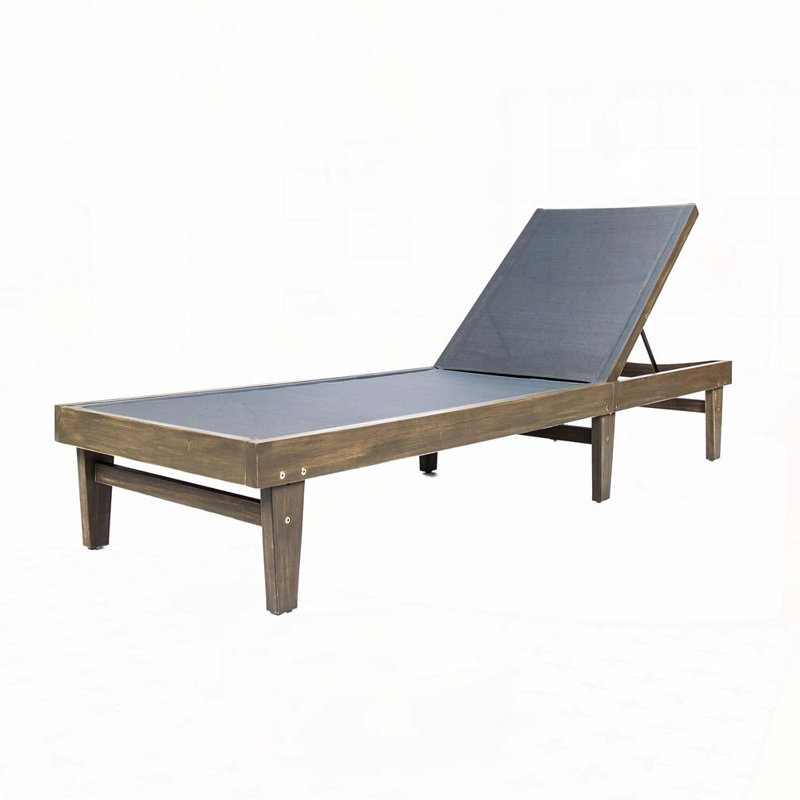 Outdoor Chaise Lounge, Dark Gray/Gray