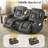 Loveseat Rocker Recliner Sofa, Dual Reclining Couches With Console, Manual Reclinable Double Seat 2 Person Recliner, Rv Movie Seating For Travel Trailers Living Room-1362505021