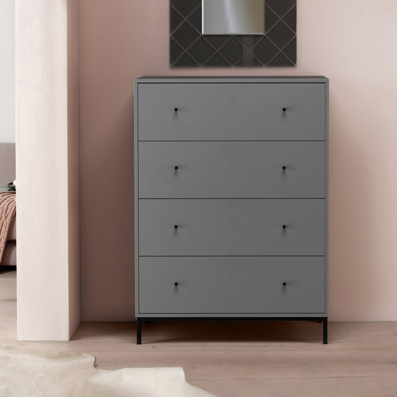 Ivian 4 - Drawer Chest of Drawers, Grey