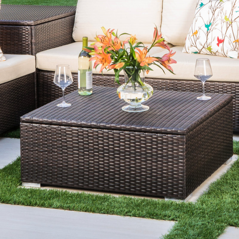 Backyard Storage Table With Soft Close Hinge Versatile Outdoor Surface