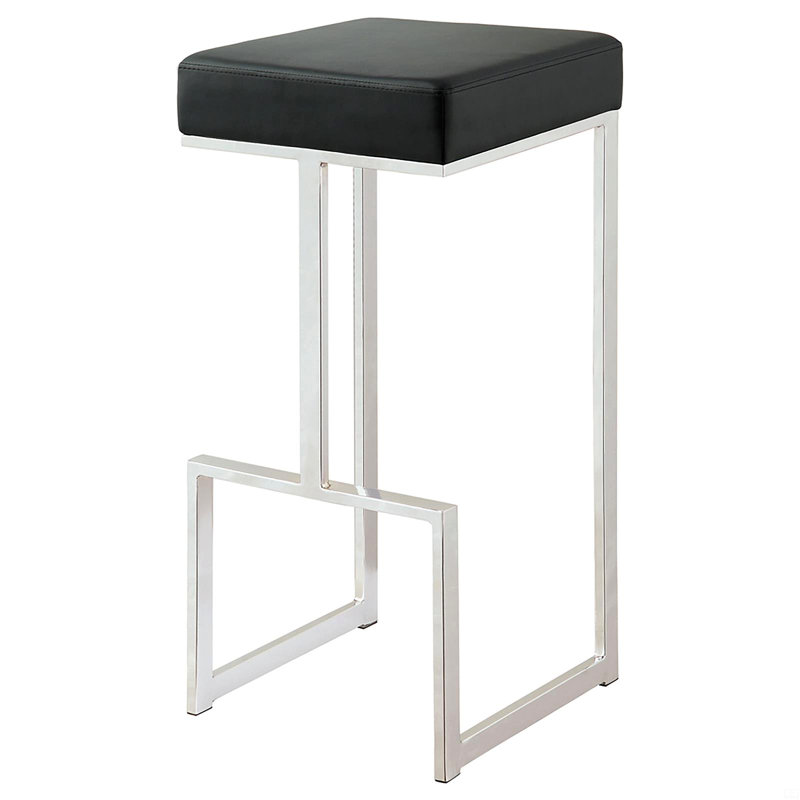 Tabouret de bar rembourré, Noir