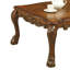 Table basse en chêne cerisier de style rétro avec pieds griffes et plateau de table