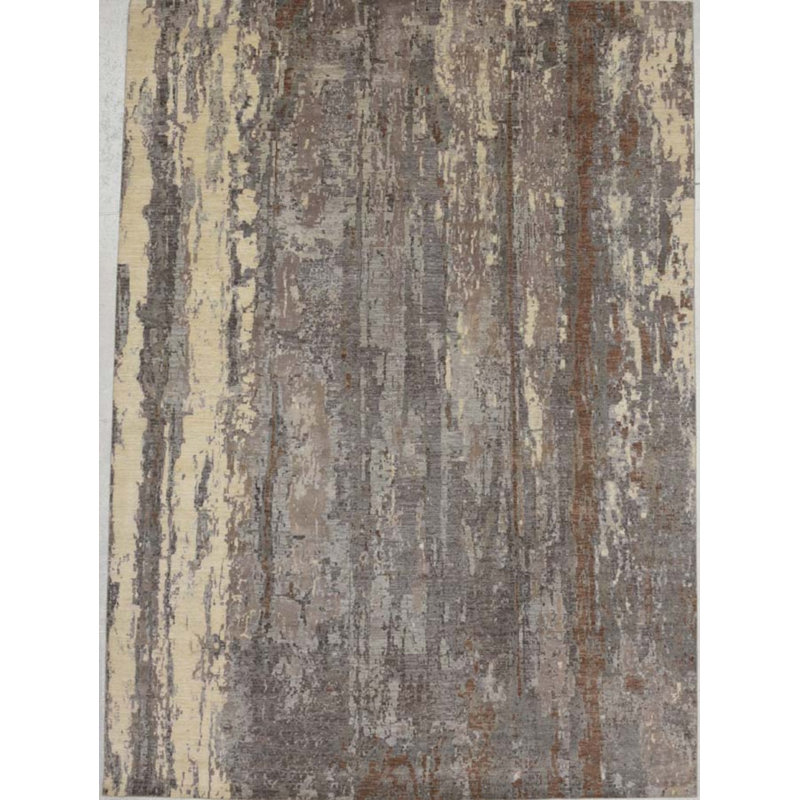 Contemporary One-of-a-Kind Rectangle 9'11" X 13'10" Hand Knotted Area Rug