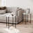 Set of 2 Pcs Marble Effect Tops Square Side End Coffee Table Metal Frame-1252340998