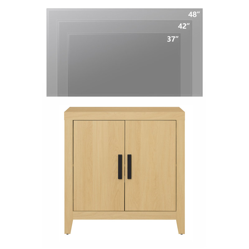 Farmhouse Wood TV Stand With Storage Cabinet For Tvs Up To 50 Inch, Rustic Entertainment Center With Doors & Shelves, Media Console Table For Living Room, Bedroom, Or Office, Beige