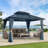 12' X 12' Hardtop Gazebo With Galvanized Steel Double Roof, Sturdy Aluminum Frame, Curtains, And Netting For Patio, Lawn, And Garden