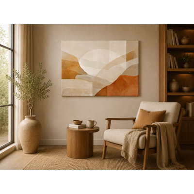 «Desert Curve Study - Warm Abstract Landscape», estampe numérique sur toile tendue