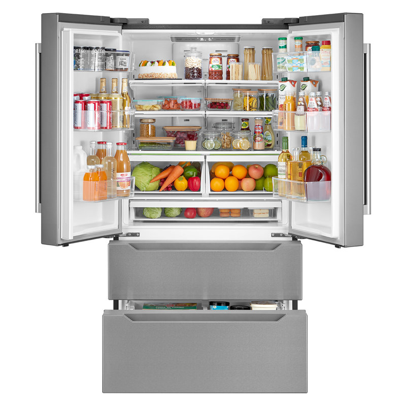 4 Piece Kitchen Set with 36" Gas Range 36" Wall Mount Range Hood 24" Dishwasher & Refrigerator
