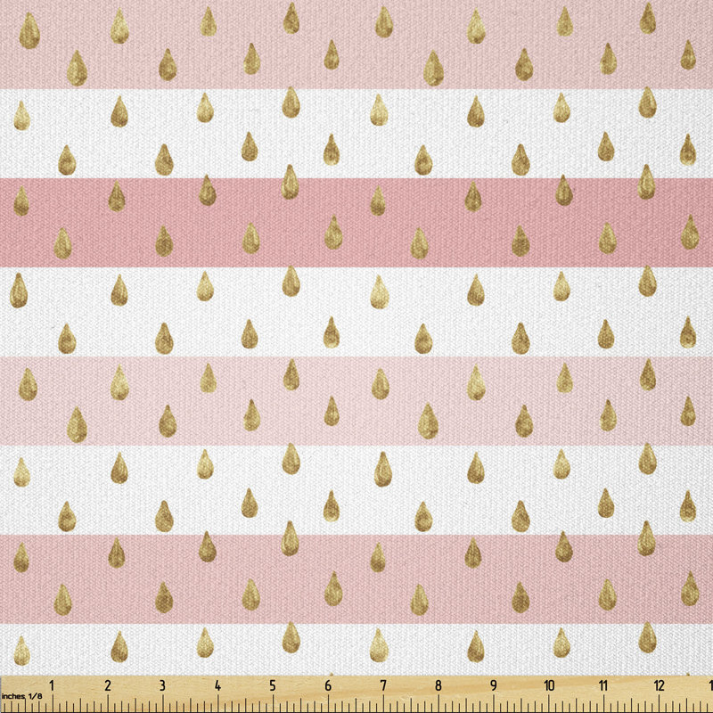 Crystianna Pink and White Horizontal Crooked Stripes and Grape Inspired Drops Multi-Purpose Fabric