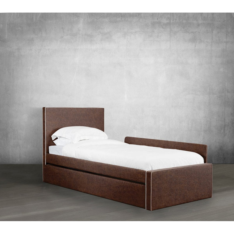 Lit convertible pour tout-petit avec couchette Ilene, Full, Air Leather - Caramel