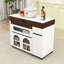 Îlot de cuisine roulant avec table de salle à manger pliante, armoire de rangement et prise de courant intégrée-1898072015-1898072013