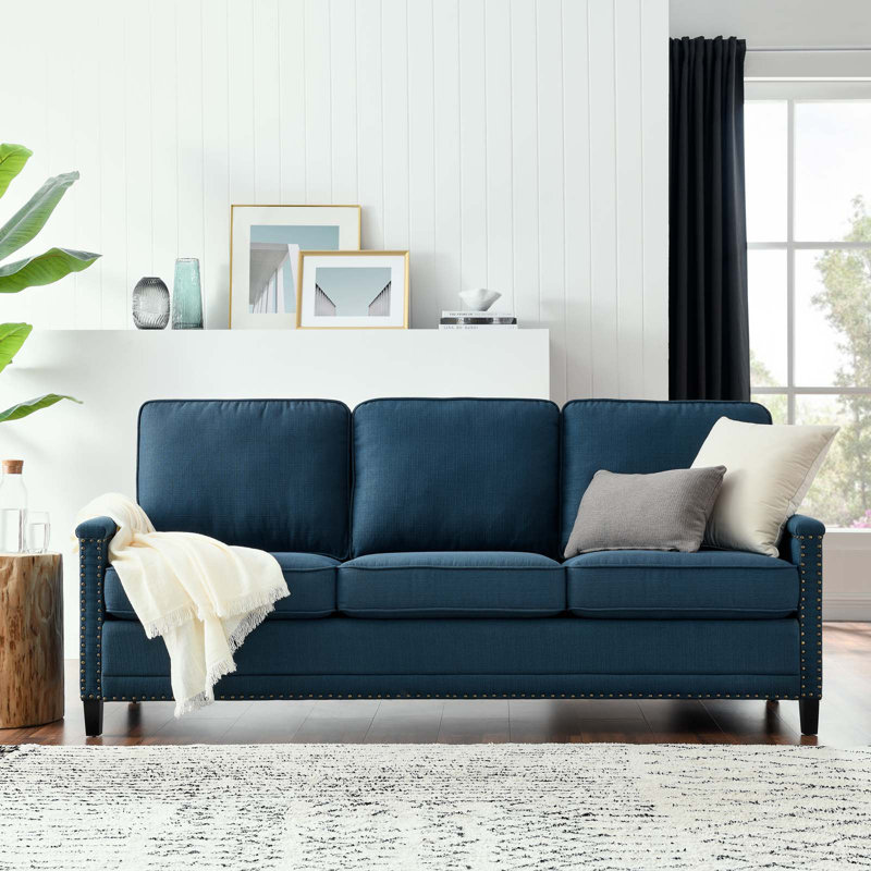 Canapé Ashton, Polyester azur