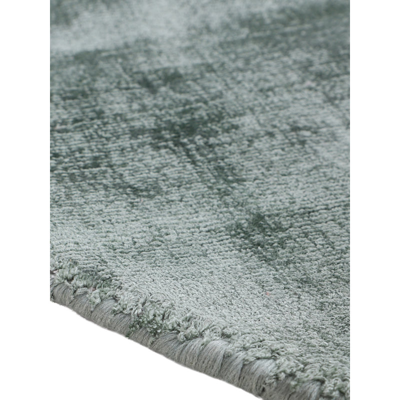 Ava Handmade Viscose Silky Solid Soft Dark Mint Rug, Rectangle 200 x 290cm