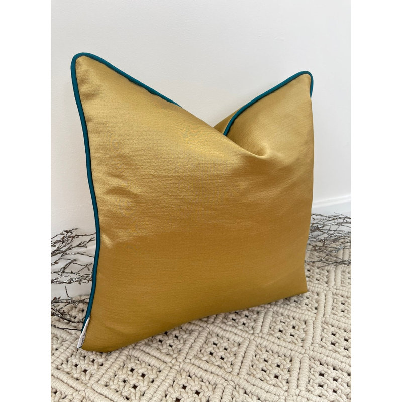 Abstract Gold Square Throw Pillow Cover