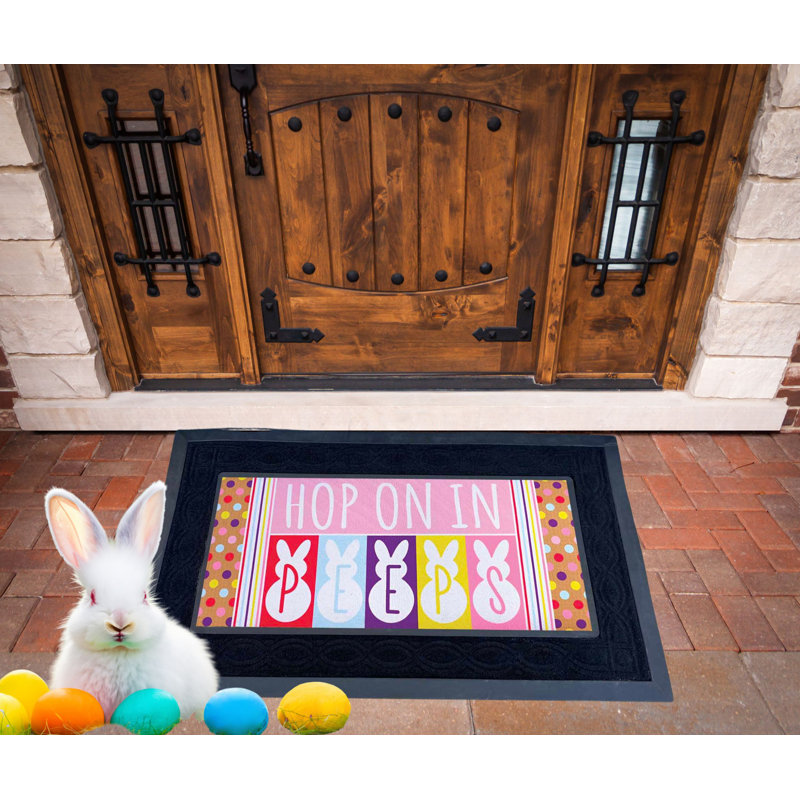 Doormat Insert Hop In Peeps 22x10