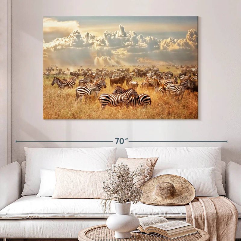 Wild African Zebras, 34" H x 51" W