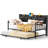 Upholstered Twin Daybed with Trundle and Charging Station-2113653633