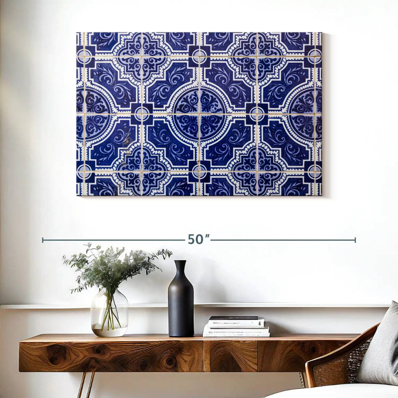 Carreaux de sol bleu Avery Porto, H 26 po x l 39 po