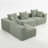 Modular Sectional For Living Room, Full-Foam Build, Textured Light Green Upholstery, Compact Compressed Package, Simple Assembly, Overall 111"X74"X24", 37" Module Size-Light Green-1535935946