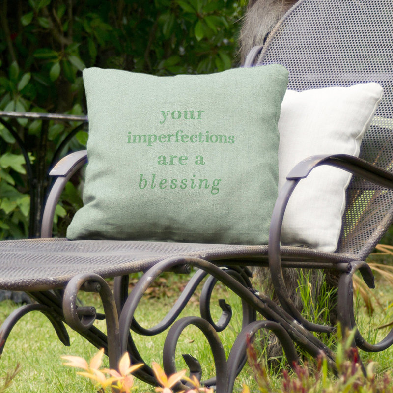 Coussin intérieur/extérieur inspirational imperfections, 20 po x 20 po, Vert