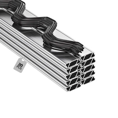 Serre à ressorts et canal de serrure, 6,56 pi de fil ondulé recouvert de PVC et ensemble de canaux en alliage d'aluminium avec vis incluses, 0,05 po d'épaisseur, film poly et accessoires de toile d'ombrage