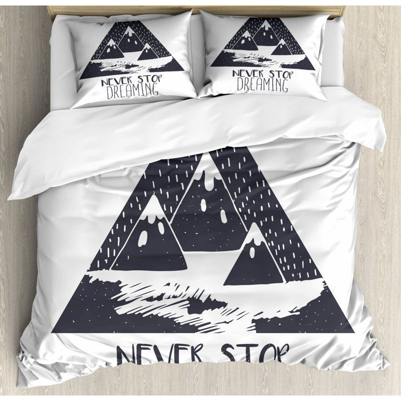 Modern & Contemporary Polyester Mixed Duvet Cover, King Duvet Cover + 2 Pillow Sham