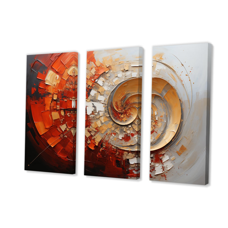 Energetic Spiralscape I - 3 impressions sur toile tendue, H 32 po x l 48 po x P 1 po