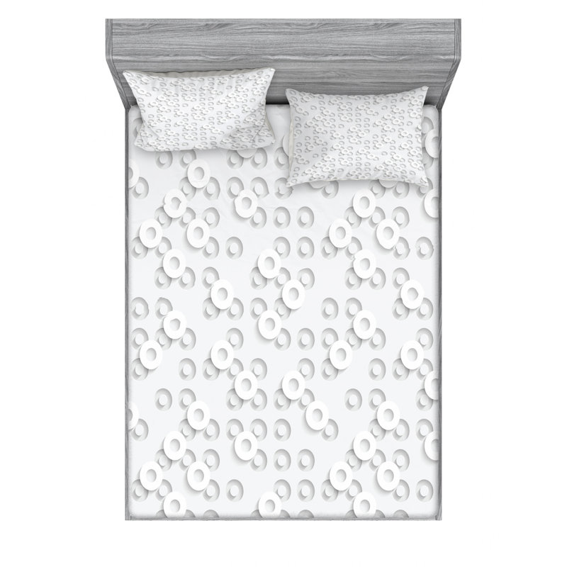 Microfiber Geometric Sheet Set, Full Sheet Set with Fitted Sheet