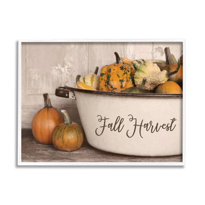 " Fall Harvest Bowl Gourds Pumpkins Arrangement Still Life " Graphic Art Print