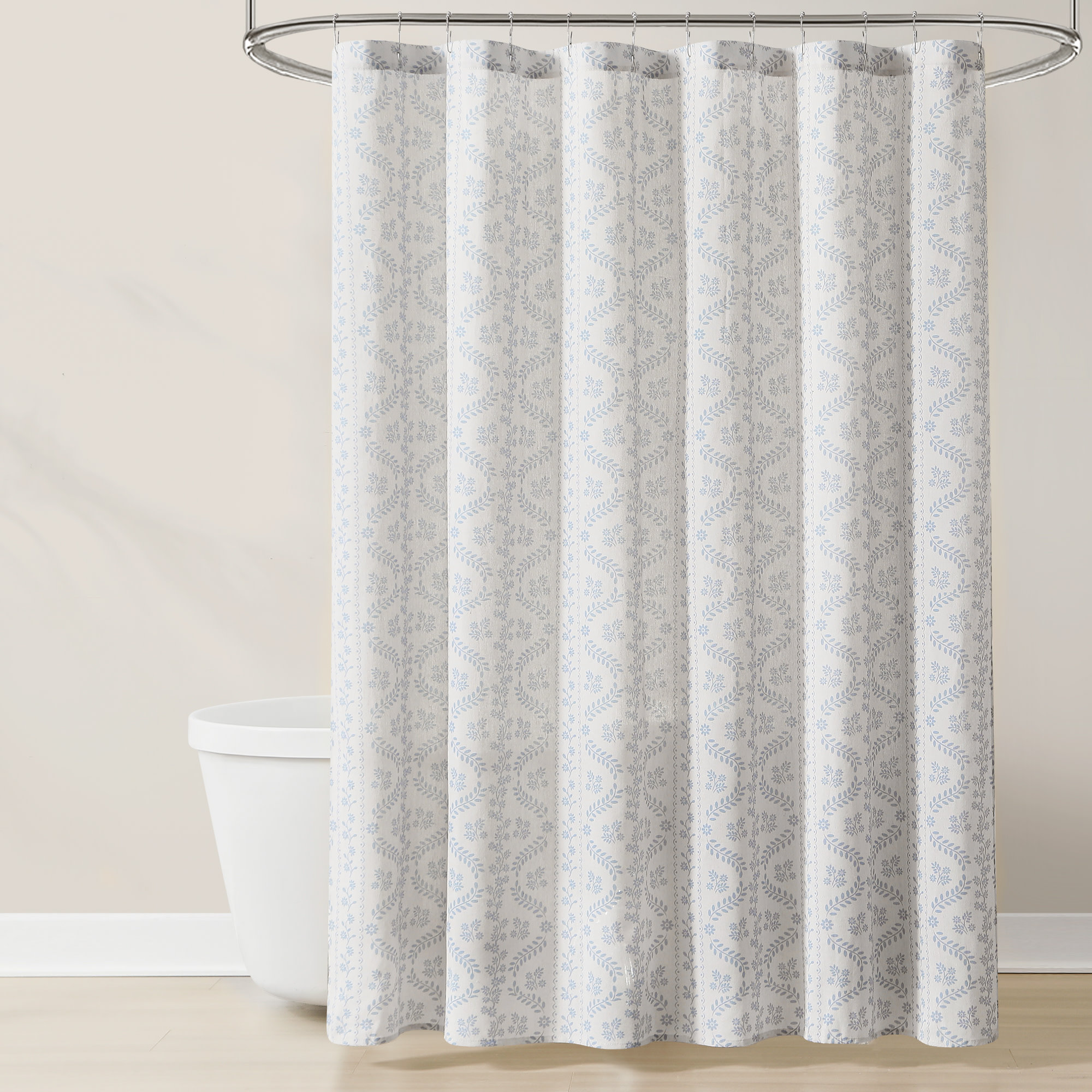 East Urban Home Romone Textured Linen Look Shower Curtain Single | Wayfair