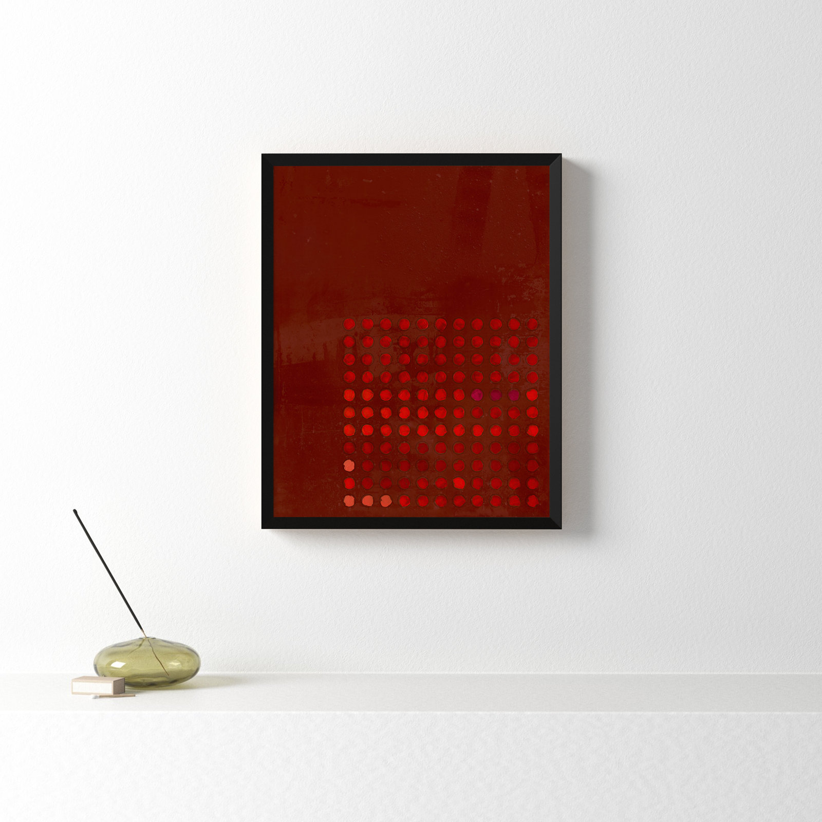 Circles in Squares "Circles in Squares 7" Print, Black, 20" H x 16" W x 1.25" D