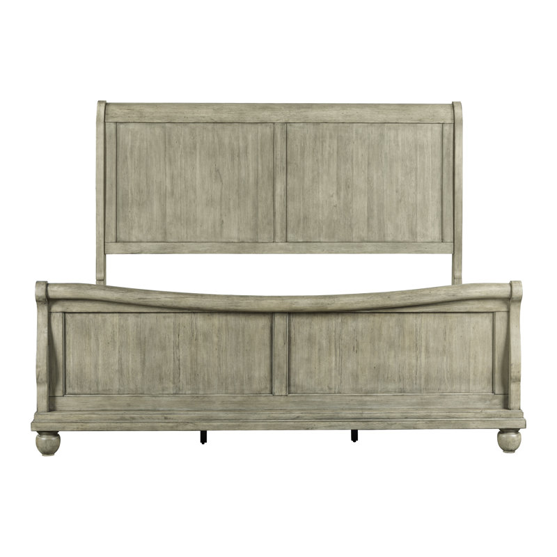 Lenny Sleigh Bed, King, Tan