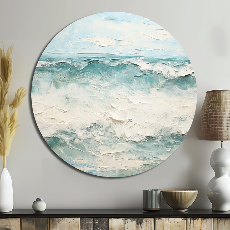 Pontius - art rond en métal bord de mer, H 16 po x l 16 po