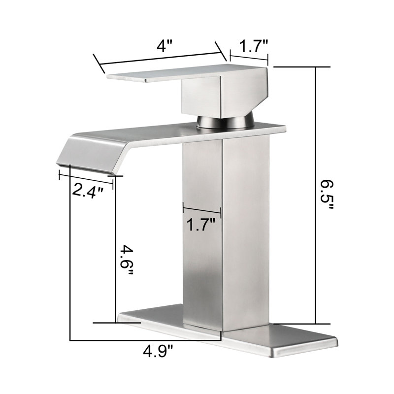Luxury Bathroom Fixture, Single Hole, Brushed Nickel, Stainless Steel, & Accredited Temperature Adjustment Faucet, Lever,