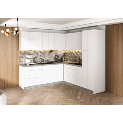 WALLKITCHENS FK-URBAN - Cuisine complète moderne en panneau de fibres à densité moyenne de 96 po x 96 po x 96 po 