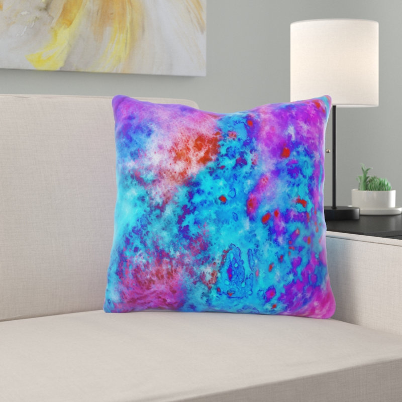 Coussin décoratif aquarelle Lerma, Microsuède, Intérieur