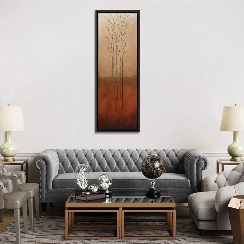 «Branch Rouge I», reproduction d'art sur toile, H 72 po x l 24 po x P 1,5 po, Toile avec cadre noir